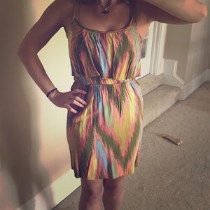 Multi-Colored Dress with Ruffle